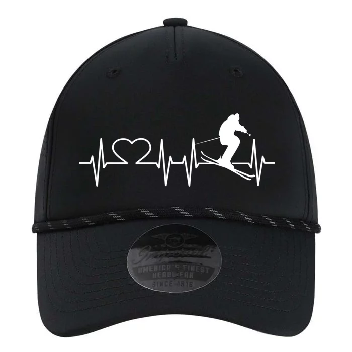 Ski I Love Skiing Heartbeat Ski Slopes Ecg Skiing Funny Gift Performance The Dyno Cap