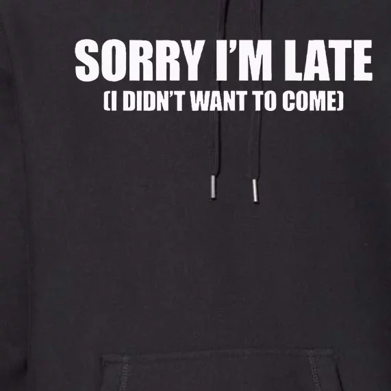 Sorry IM Late I DidnT Want To Come Premium Hoodie