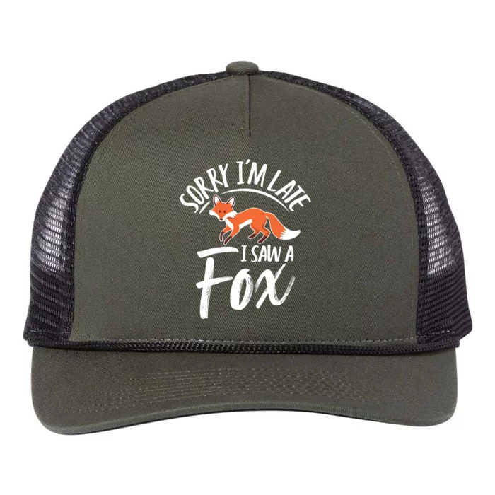 Sorry IM Late I Saw A Fox Retro Rope Trucker Hat Cap