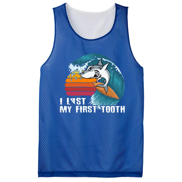 Shark I Lost My First Tooth Funny Tooth Fairy Day Gift Mesh Reversible Basketball Jersey Tank