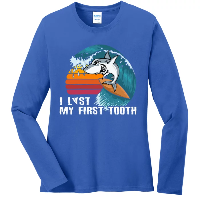 Shark I Lost My First Tooth Funny Tooth Fairy Day Gift Ladies Long Sleeve Shirt