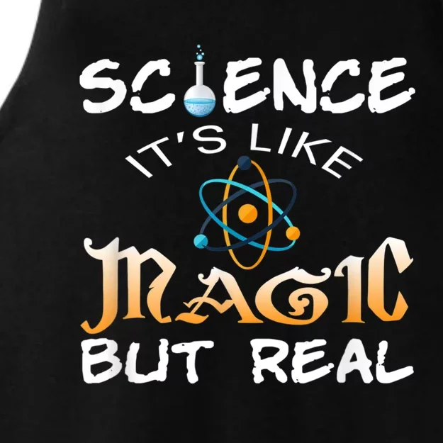 Science Its Like Magic But Real Pun Funny Magical Ladies Tri-Blend Wicking Tank