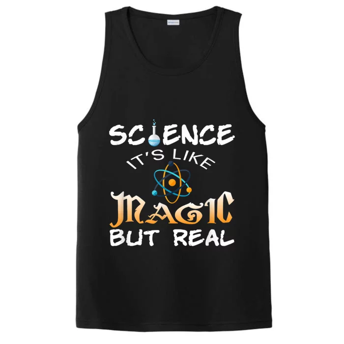 Science Its Like Magic But Real Pun Funny Magical Performance Tank