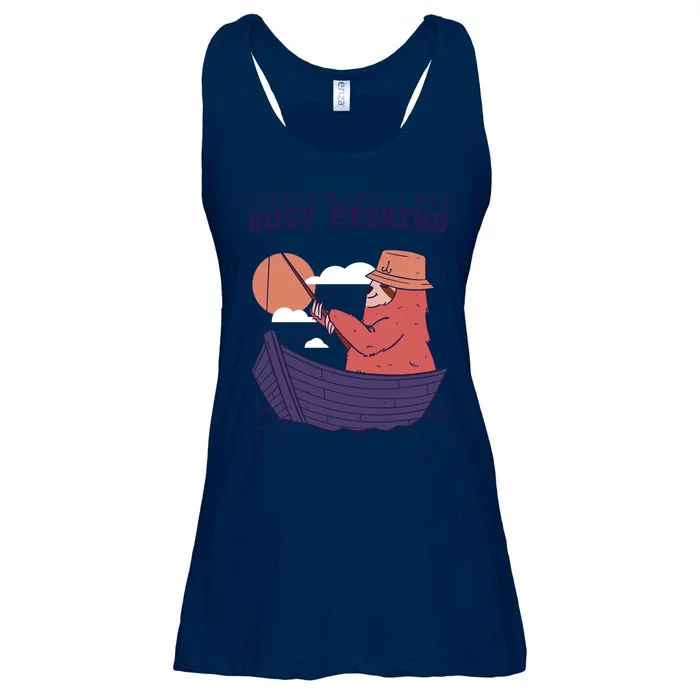 Sorry I'm Late Busy Fishing Ladies Essential Flowy Tank