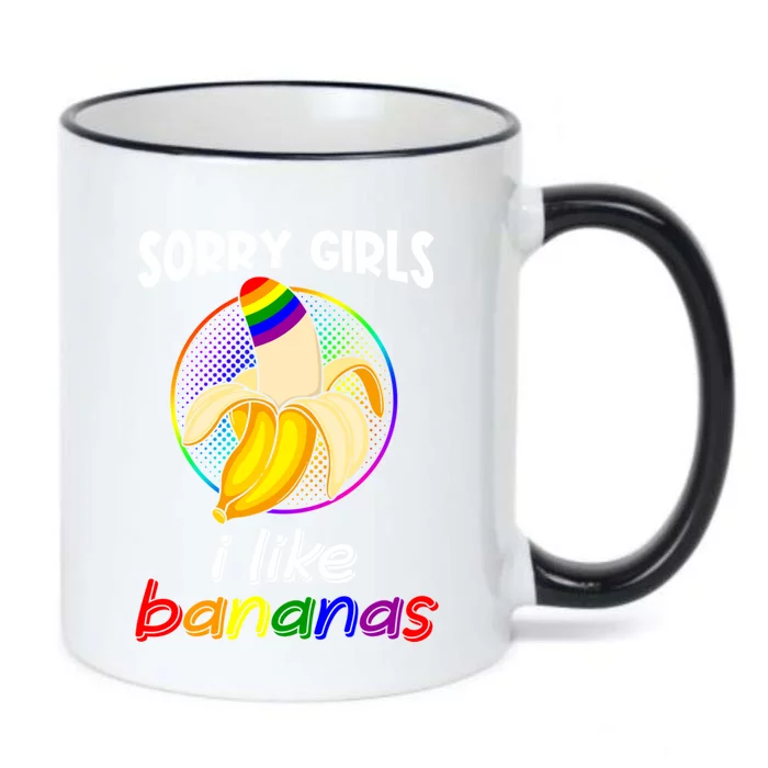 Sorry I Like Bananas Funny Lgbt Gay Pride Gift Black Color Changing Mug