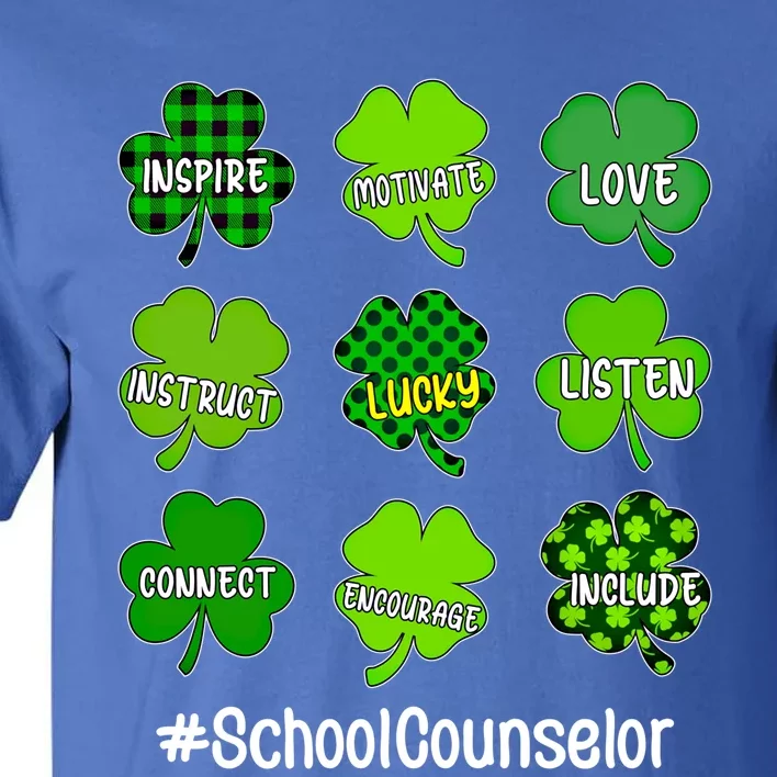 Shamrock Inspire Love Lucky School Counselor St Patricks Day Gift Tall T-Shirt