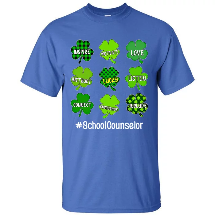 Shamrock Inspire Love Lucky School Counselor St Patricks Day Gift Tall T-Shirt