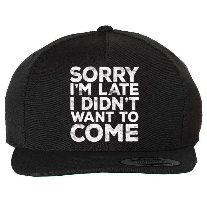 Sorry I'm Late I Didn't Want To Come Hoodie Funny Gift Wool Snapback Cap