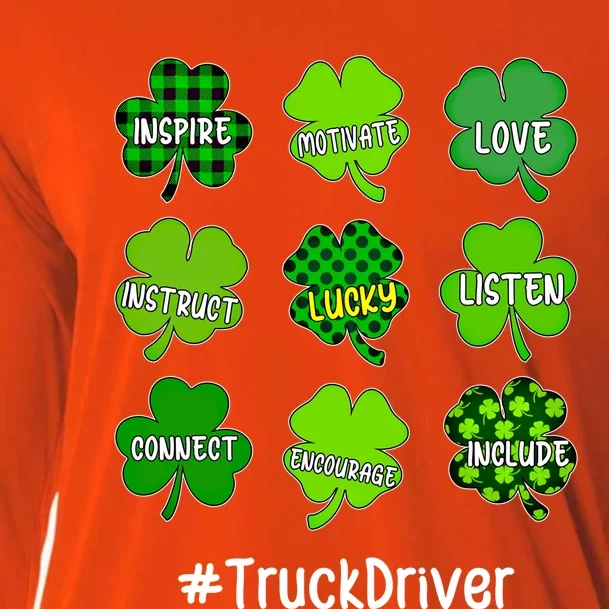 Shamrock Inspire Love Lucky Truck Driver St Patricks Day Cute Gift Cooling Performance Long Sleeve Crew