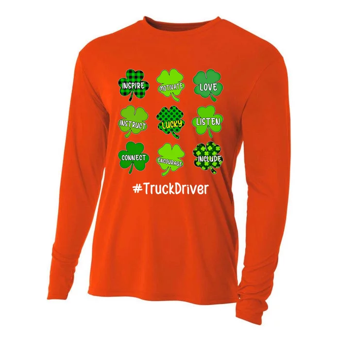 Shamrock Inspire Love Lucky Truck Driver St Patricks Day Cute Gift Cooling Performance Long Sleeve Crew