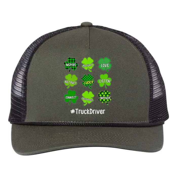 Shamrock Inspire Love Lucky Truck Driver St Patricks Day Cute Gift Retro Rope Trucker Hat Cap