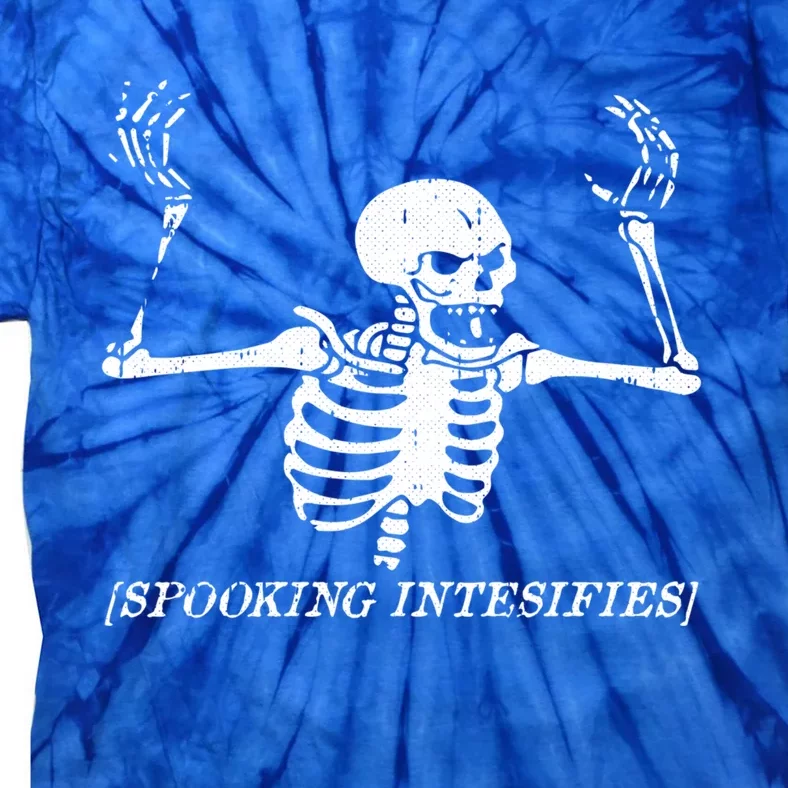 Spooking Intensifies Lazy Halloween Costume Spooky Skeleton Gift Tie-Dye T-Shirt