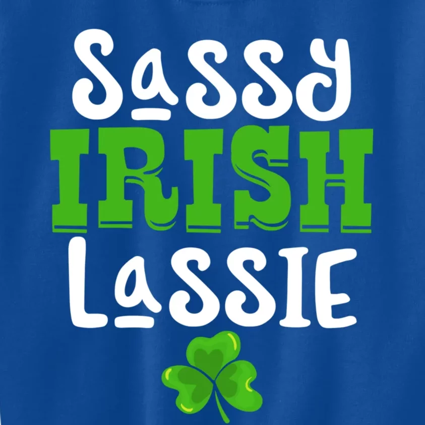 Sassy Irish Lassie Funny Shamrock St Patrick's Day Gift Cool Gift Kids Sweatshirt