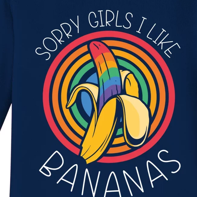 Sorry I Like Bananas Funny Lgbt Pride Homosexual Humor Great Gift Baby Long Sleeve Bodysuit