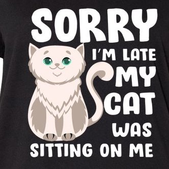 Sorry I'm Late My Cat Was Sitting On Me Women's V-Neck Plus Size T-Shirt
