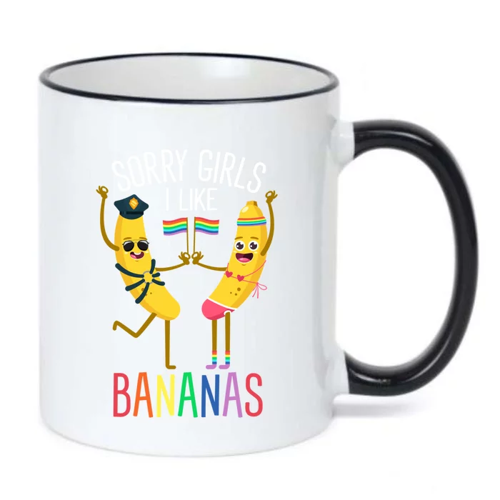 Sorry I Like Bananas Lgbtqia Banana Plantain Fruit Great Gift Black Color Changing Mug