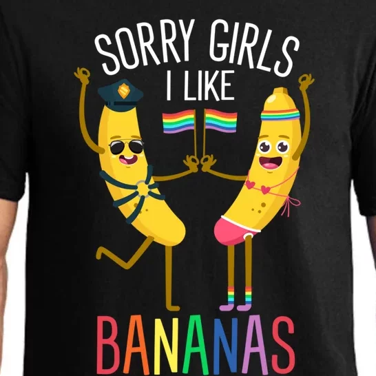 Sorry I Like Bananas Lgbtqia Banana Plantain Fruit Great Gift Pajama Set