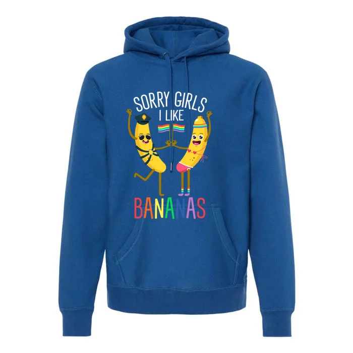 Sorry I Like Bananas Lgbtqia Banana Plantain Fruit Great Gift Premium Hoodie