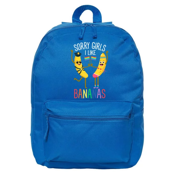 Sorry I Like Bananas Lgbtqia Banana Plantain Fruit Great Gift 16 in Basic Backpack