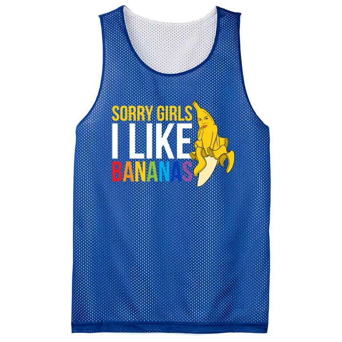 Sorry I Like Bananas Gift Mesh Reversible Basketball Jersey Tank