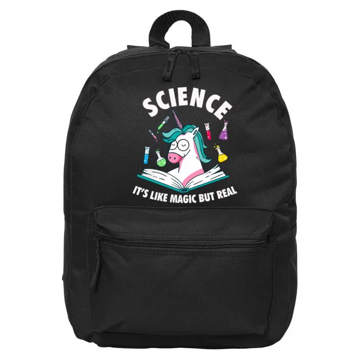 Science Is Like Magic But Real Unicorn 16 in Basic Backpack