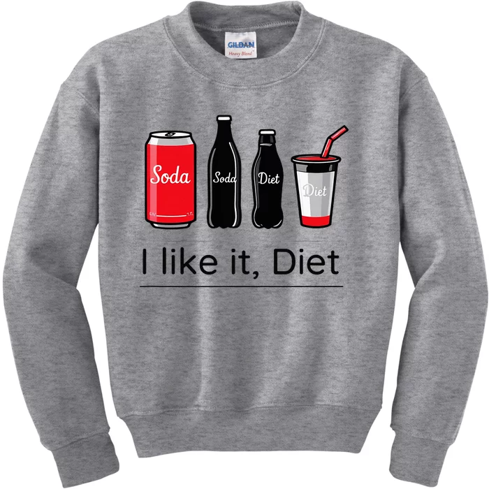 Soda I Like It Diet Essentials Morning Beverage Love Kids Sweatshirt