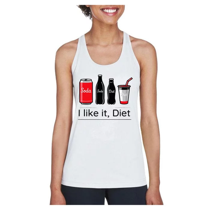 Soda I Like It Diet Essentials Morning Beverage Love Women's Racerback Tank