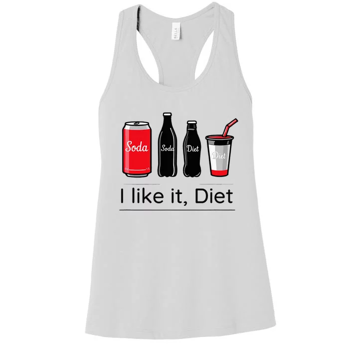 Soda I Like It Diet Essentials Morning Beverage Love Women's Racerback Tank