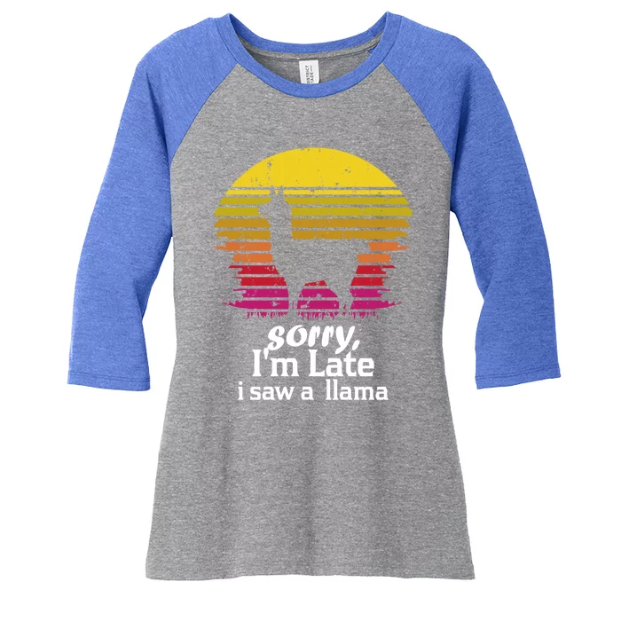 Sorry I'am Late A Saw A Llama Funny Llama Gift Women's Tri-Blend 3/4-Sleeve Raglan Shirt