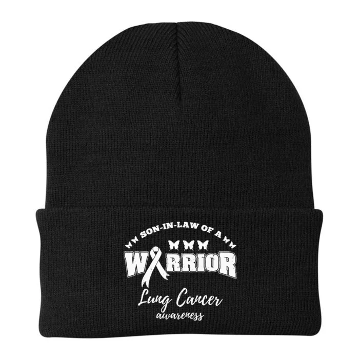 Son In Law Of A Warrior Lung Cancer Awareness Knit Cap Winter Beanie