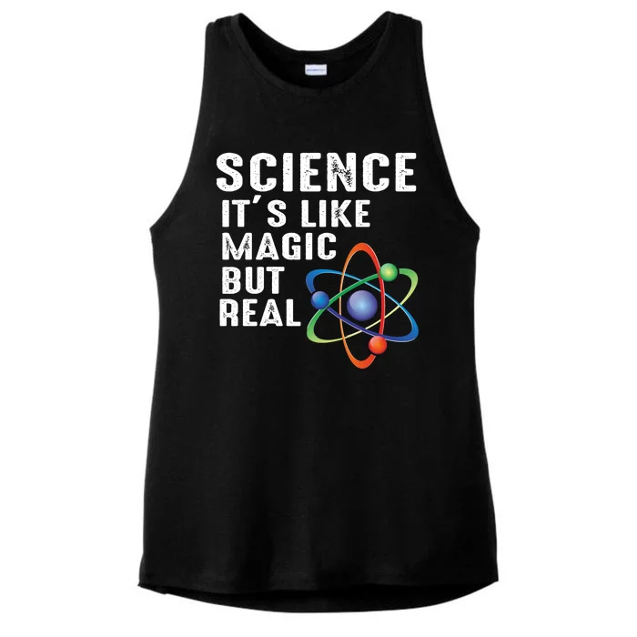 Science Its Like Magic But Real Ladies Tri-Blend Wicking Tank