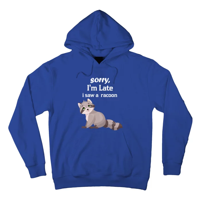 Sorry I'am Late A Saw A Racoon Funny Racoon Gift Hoodie