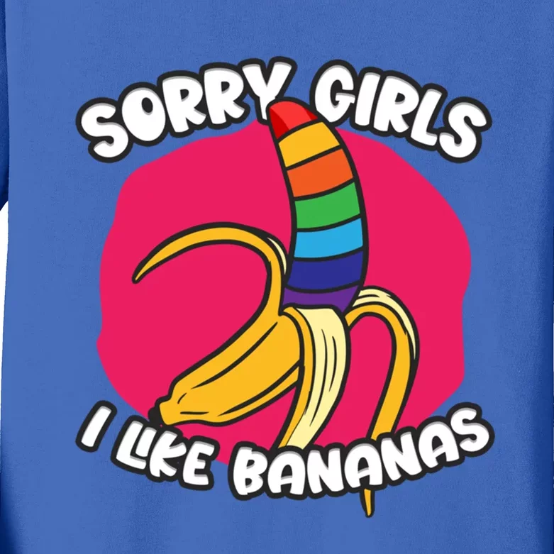 Sorry I Like Bananas Lgbtqia Pride Gift Kids Long Sleeve Shirt