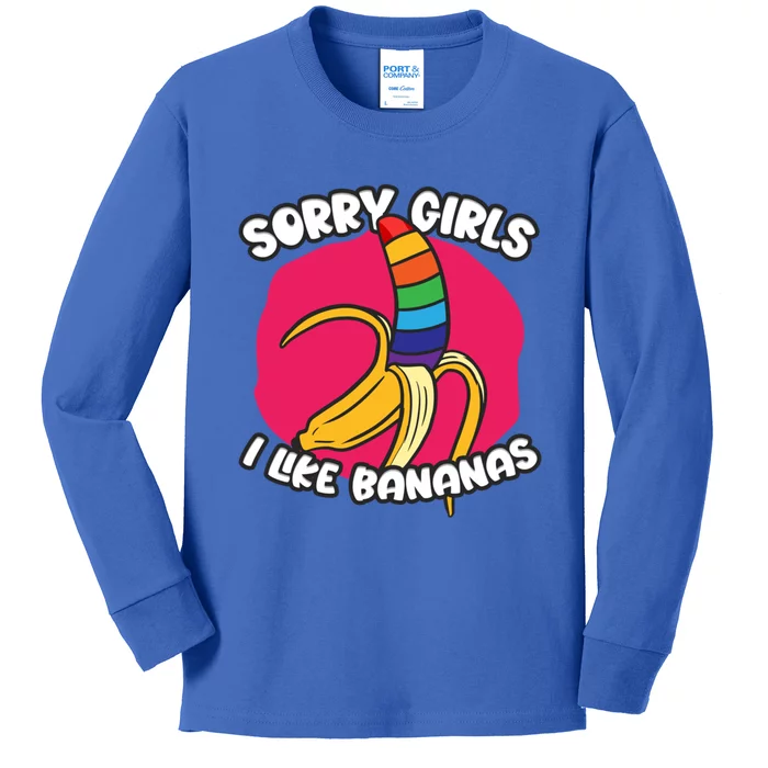 Sorry I Like Bananas Lgbtqia Pride Gift Kids Long Sleeve Shirt