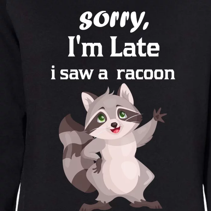 Sorry I'am Late A Saw A Racoon Funny Racoon Cool Gift Womens California Wash Sweatshirt