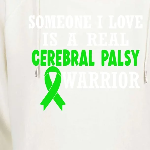 Someone I Love Cerebral Palsy Warrior Cerebral Palsy Ribbon Gift Womens Funnel Neck Pullover Hood