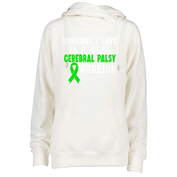 Someone I Love Cerebral Palsy Warrior Cerebral Palsy Ribbon Gift Womens Funnel Neck Pullover Hood