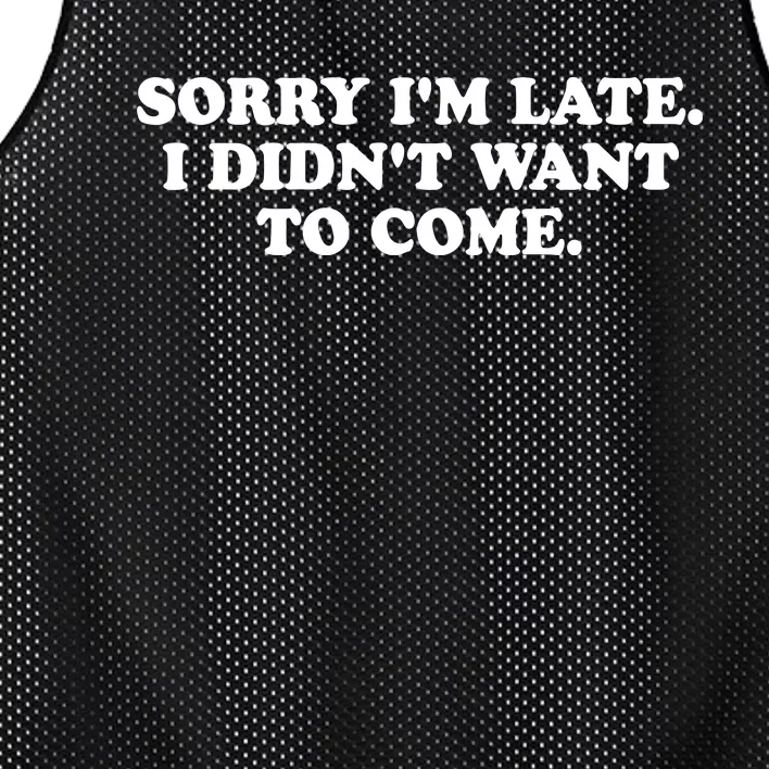 Sorry IM Late I DidnT Want To Come Mesh Reversible Basketball Jersey Tank