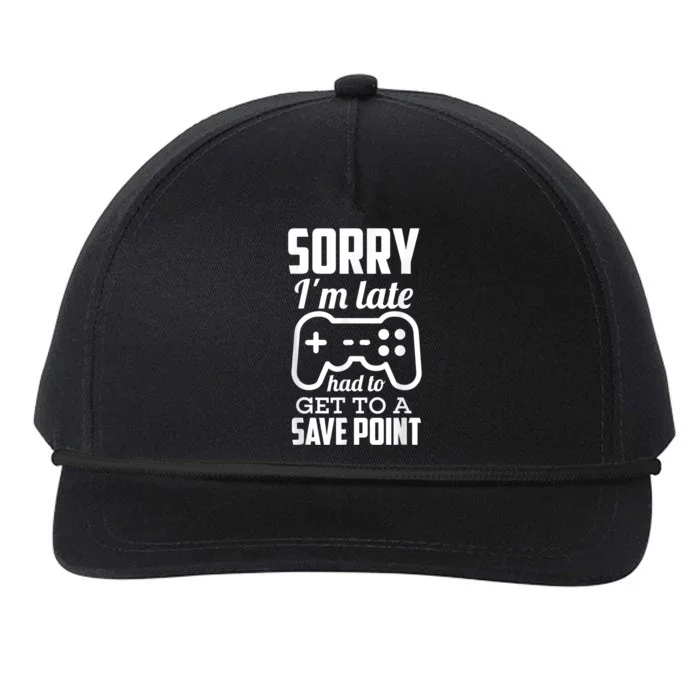 Sorry Im Late Gamer Funny Gaming Geek Tee Snapback Five-Panel Rope Hat