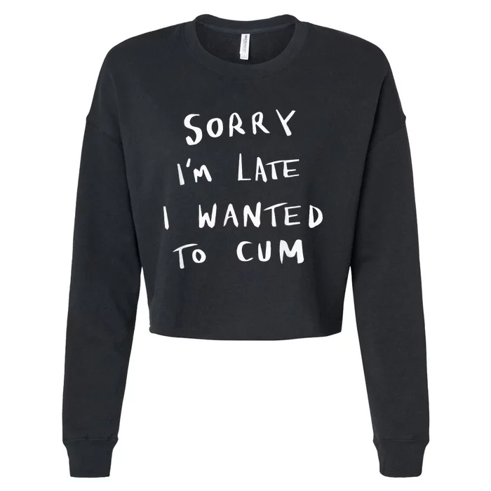 Sorry I’m Late I Wanted To Cum vintage Cropped Pullover Crew