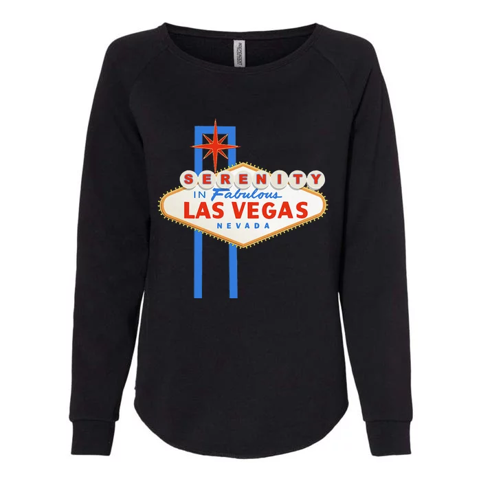 Serenity In Las Vegas Welcome Sign Aa Na Clean & Sober Womens California Wash Sweatshirt