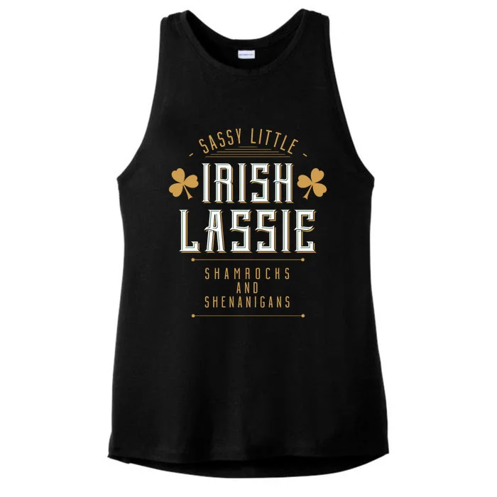 Sassy Irish Lassy Funny St Patricks Day Ladies Tri-Blend Wicking Tank