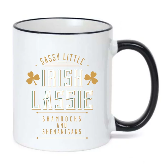 Sassy Irish Lassy Funny St Patricks Day Black Color Changing Mug