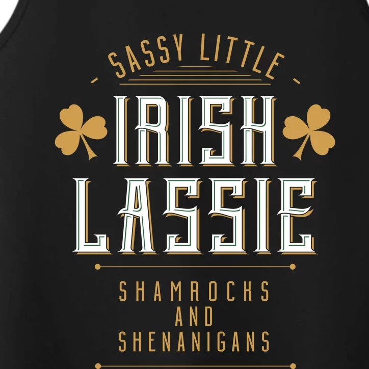 Sassy Irish Lassy Funny St Patricks Day Performance Tank