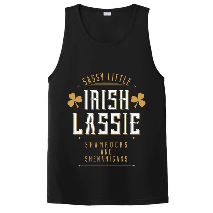 Sassy Irish Lassy Funny St Patricks Day Performance Tank