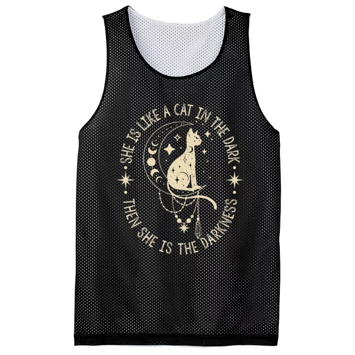 She Is Like A Cat In The Dark Then She Is The Darkness Mesh Reversible Basketball Jersey Tank