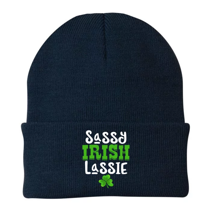 Sassy Irish Lassie Funny Shamrock St Patrick's Day Gift Funny Gift Knit Cap Winter Beanie