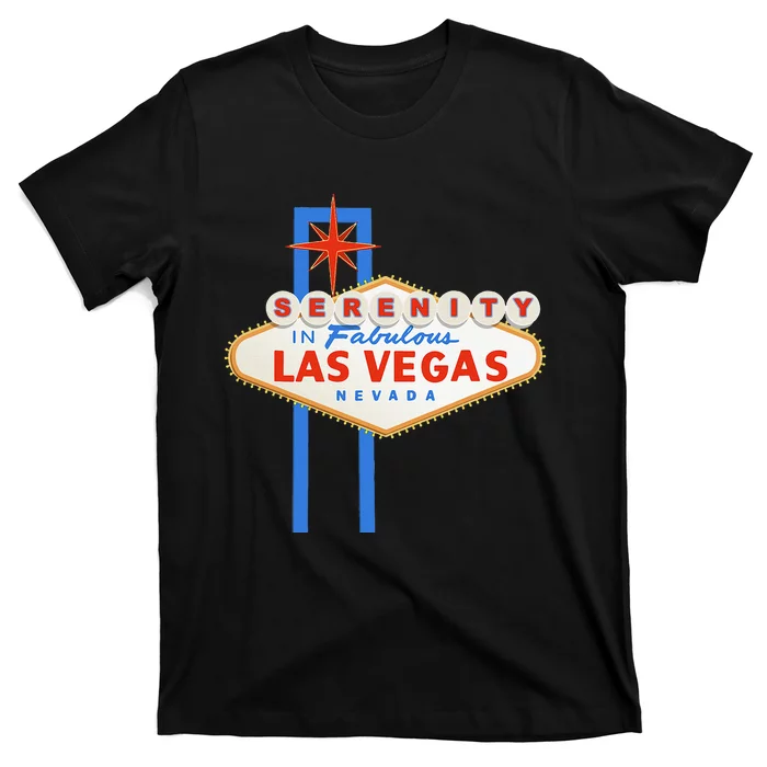 Serenity In Las Vegas Welcome Sign Aa Na Clean & Sober T-Shirt