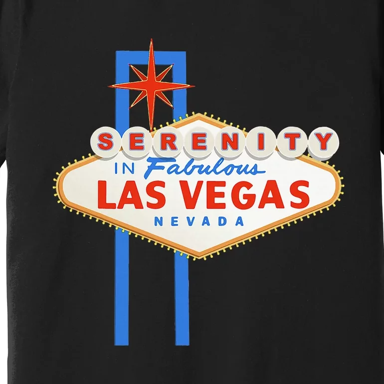 Serenity In Las Vegas Welcome Sign Aa Na Clean & Sober Premium T-Shirt