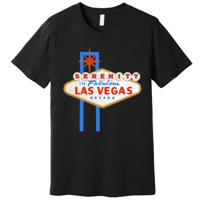 Serenity In Las Vegas Welcome Sign Aa Na Clean & Sober Premium T-Shirt